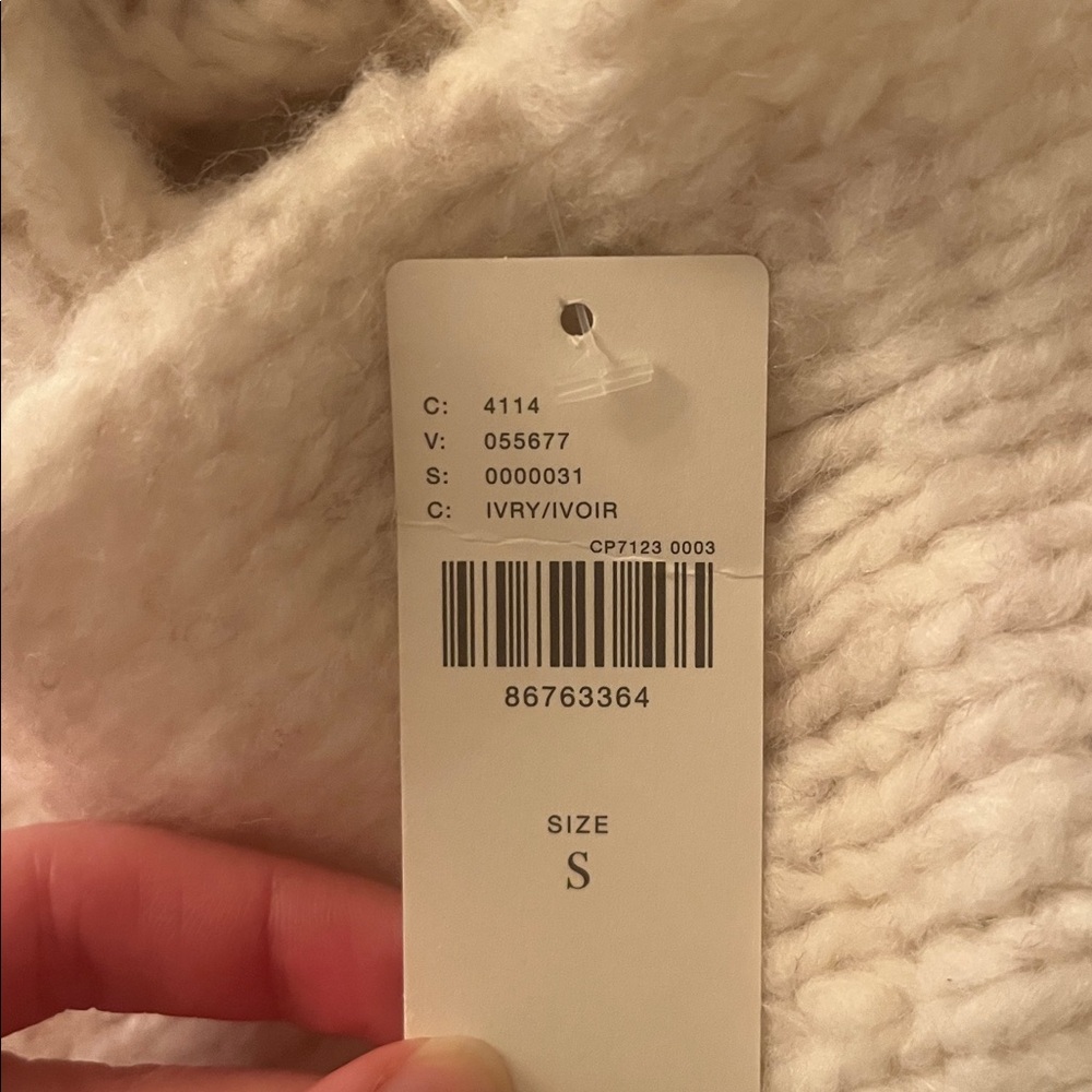 Ivory Ruffle Knit Long Cardigan - Picture 7 of 7
